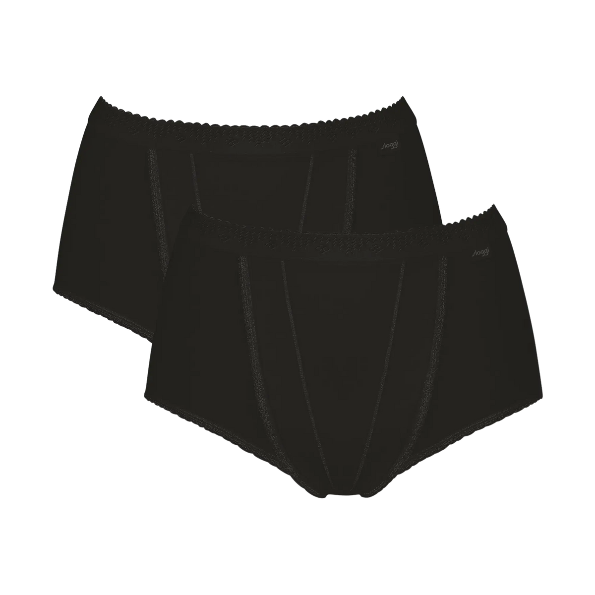 Zwart | pack | Overzicht 2-pack, zwart – Sloggi 2-Pack Control Maxi - corrigerende dames slip