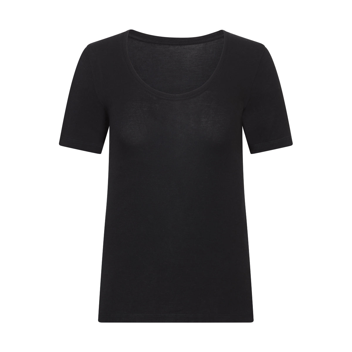 Zwart | packshot | Packshot voorkant, zwart – Ten Cate dames thermoshirt korte mouw - Stay Warm