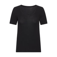 Zwart | packshot | Packshot voorkant, zwart – Ten Cate dames thermoshirt korte mouw - Stay Warm