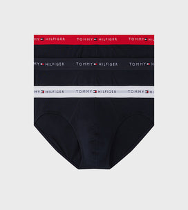 Desert Sky combi | pack | Overzicht 3-pack, desert sky met rode, donkerblauwe en witte band – Tommy Hilfiger 3-pack heren slips met logoband - Brief