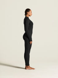 Zwart | zij | Zijaanzicht op model, zwart – Craft thermoshirt dames lange mouw - Thermal Baselayer