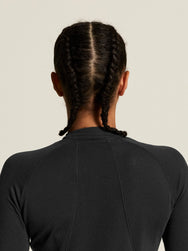 Zwart | achter | Achteraanzicht schouders en rug, zwart – Craft thermoshirt dames lange mouw - Thermal Baselayer