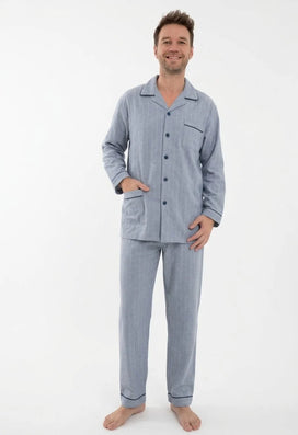 Outfitter flanellen heren pyjama - Streep