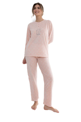 Cocodream fleece dames pyjama lange mouw - Hug