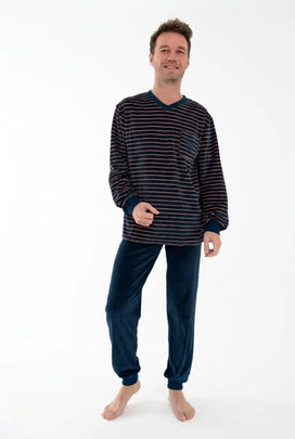 Outfitter velours heren pyjama - Streep