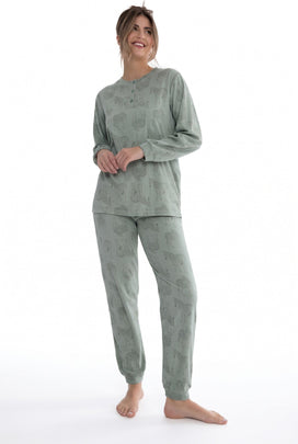 Cocodream velours fleece dames pyjama lange mouw - Zebra