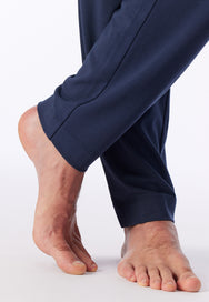 Deep Sea Blue | detail | Detail broekpijp, deep sea blue – Schiesser heren huispak met rits - Fijnrib - Deep Sea Blue - Selected! Premium
