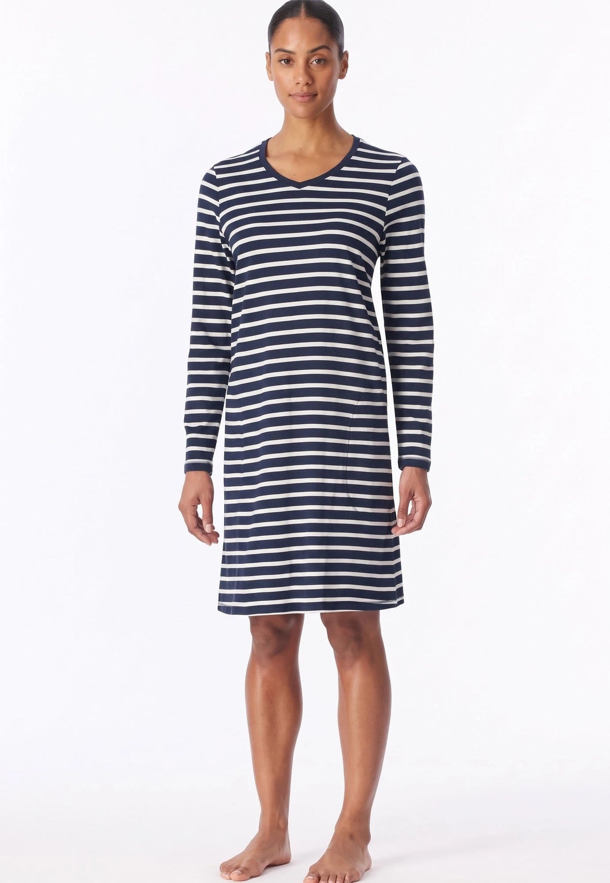 Schiesser Dames Nachthemd lange mouw - Blue
