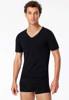 Schiesser 2-Pack T-Shirts heren V-hals - 95/5 - Biologisch katoen