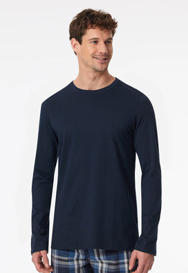 Schiesser heren pyjamashirt lange mouw - katoen