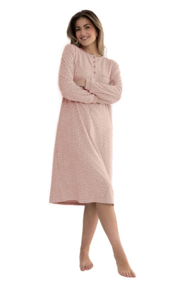 Cocodream katoenen dames nachthemd lange mouw - Goodnight