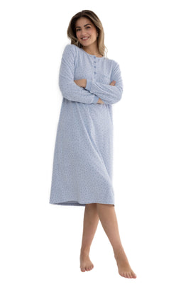 Cocodream katoenen dames nachthemd lange mouw - Goodnight