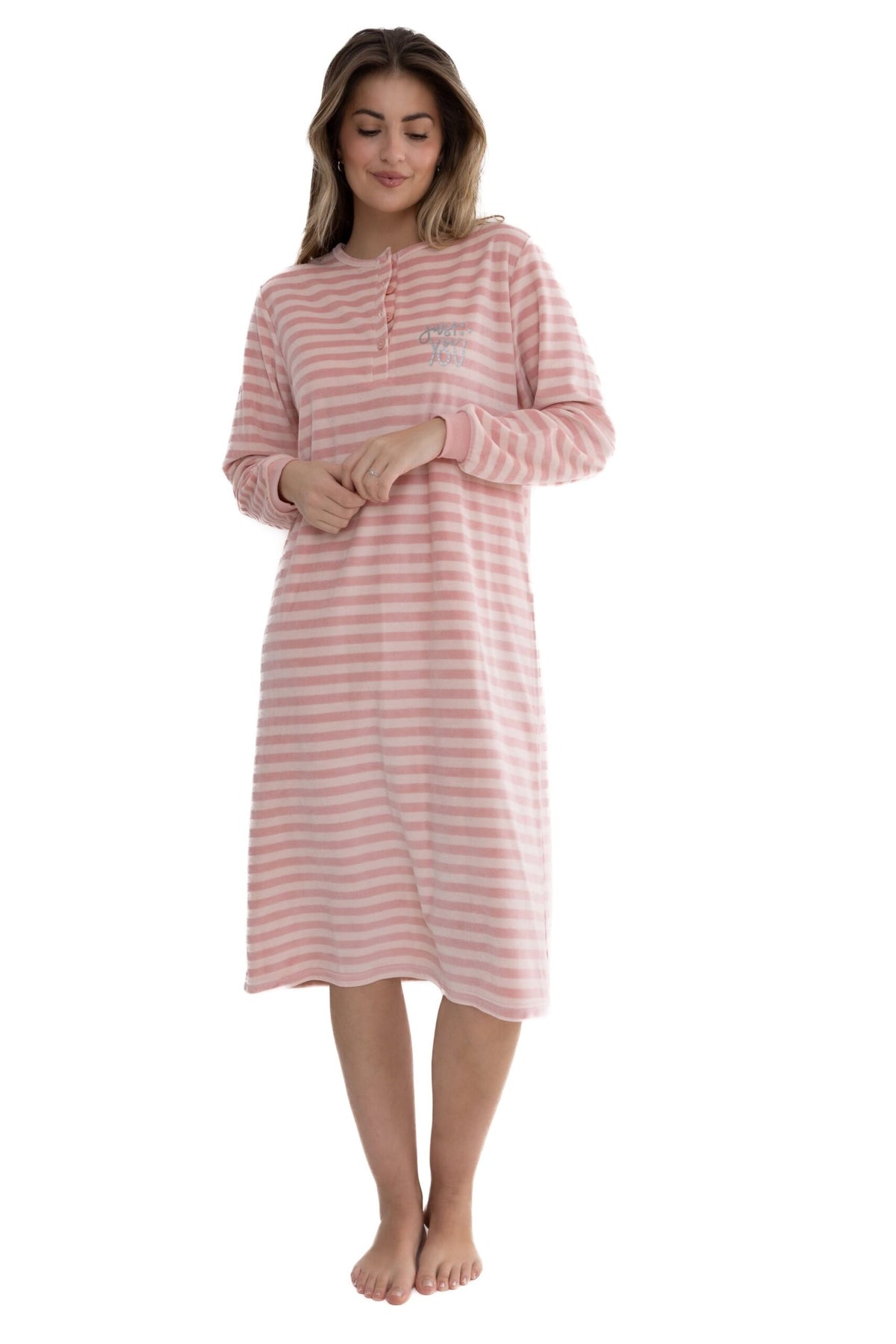 Cocodream velours dames nachthemd lange mouw - You