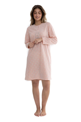 Cocodream fleece dames nachthemd lange mouw - Hug