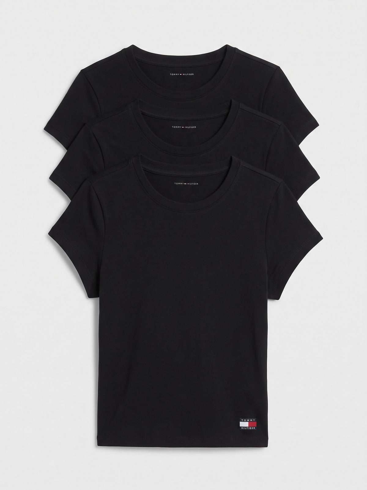 Black | pack | Overzicht 3-pack T-shirts, zwart – Tommy Hilfiger 3-pack dames T-shirts korte mouw - Heritage