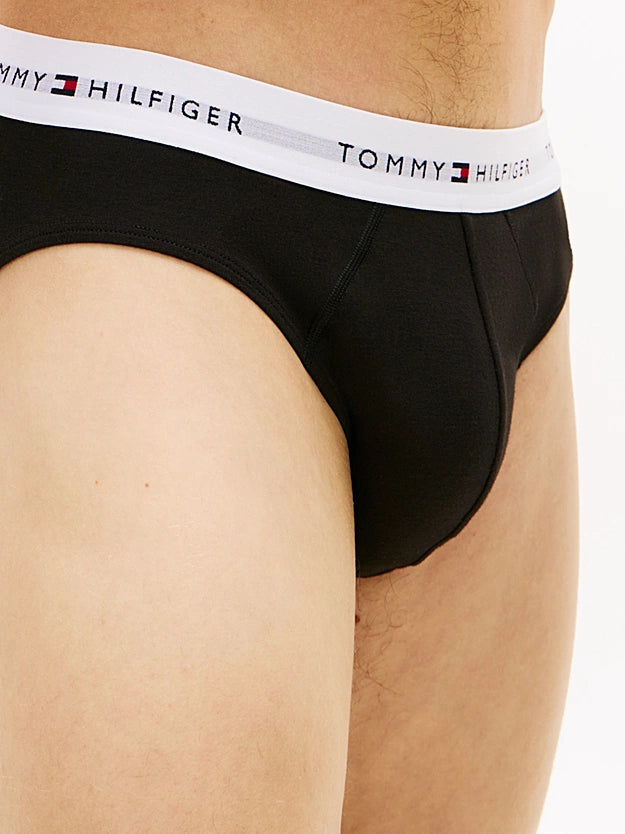 Black | detail | Detail witte logoband, zwart – Tommy Hilfiger 3-pack heren slips met logoband - Brief