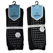 Apollo Apollo 2-paar Heren Anti slip badstof sokken - Slipper sokken - Plain