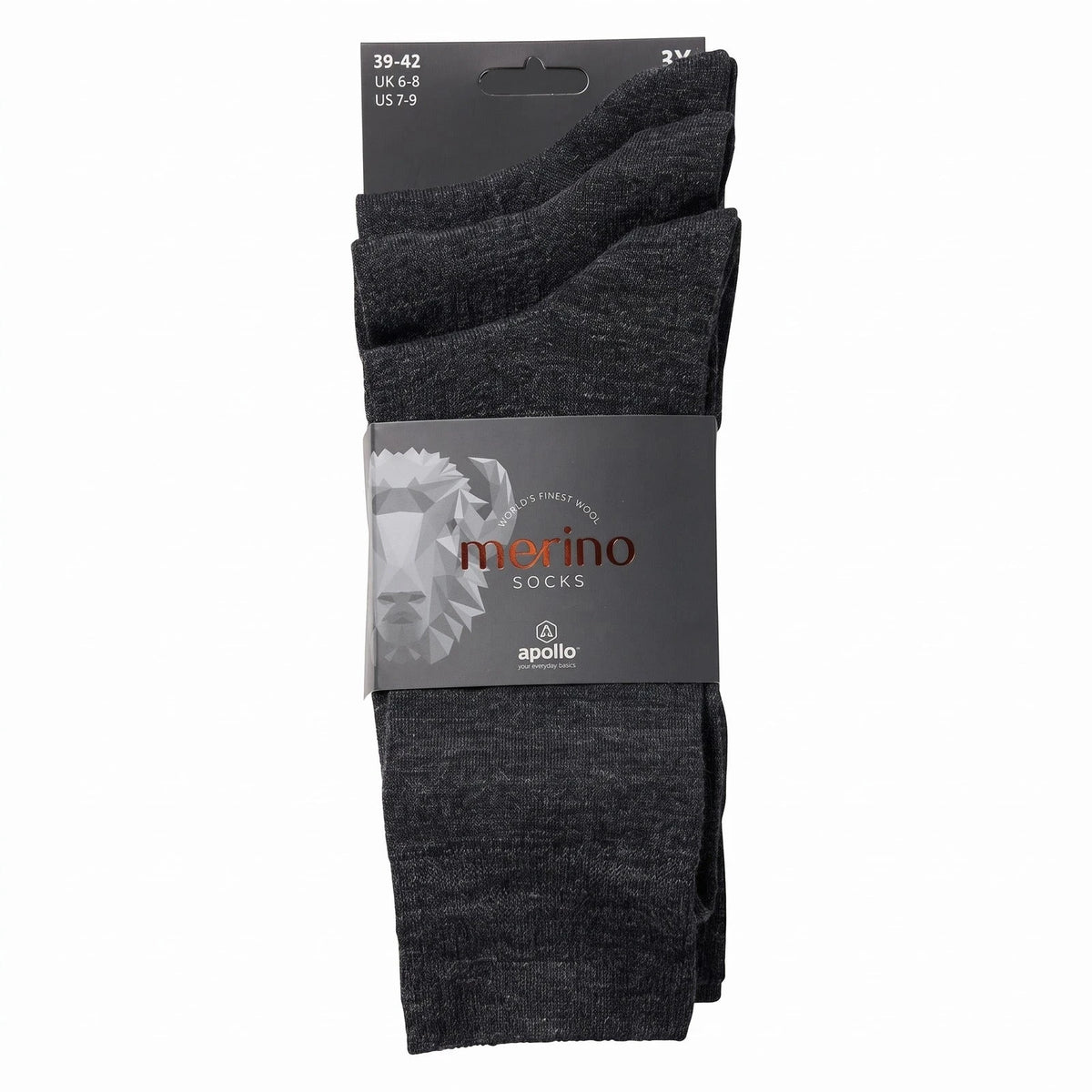 Apollo Apollo 3-paar Merino warme wollen sokken - unisex