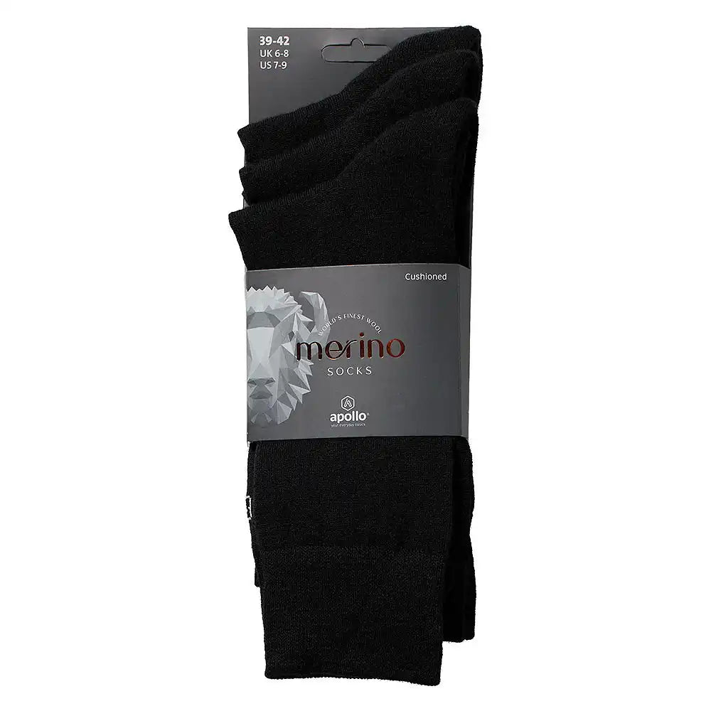 Apollo Apollo 3-paar merino wollen sokken - badstof zool