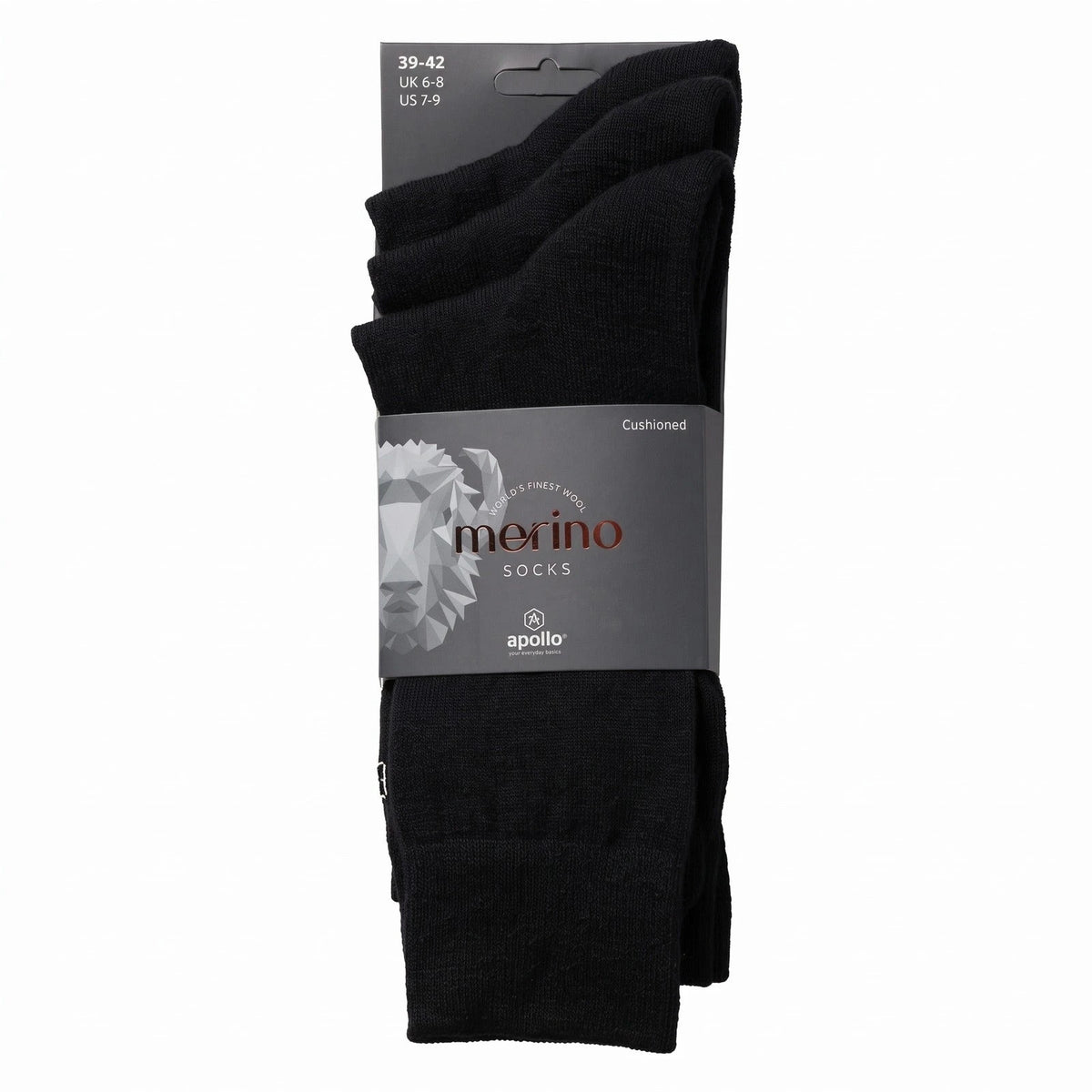 Apollo Apollo 3-paar merino wollen sokken - badstof zool