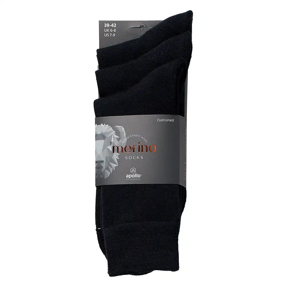 Apollo Apollo 3-paar merino wollen sokken - badstof zool