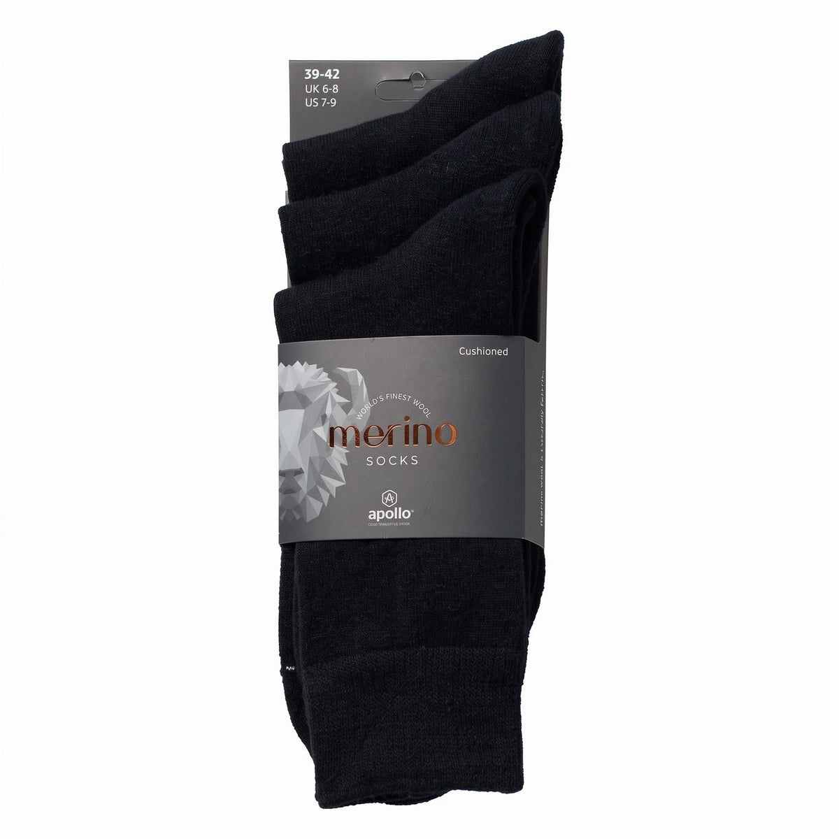 Apollo Apollo 3-paar merino wollen sokken - badstof zool