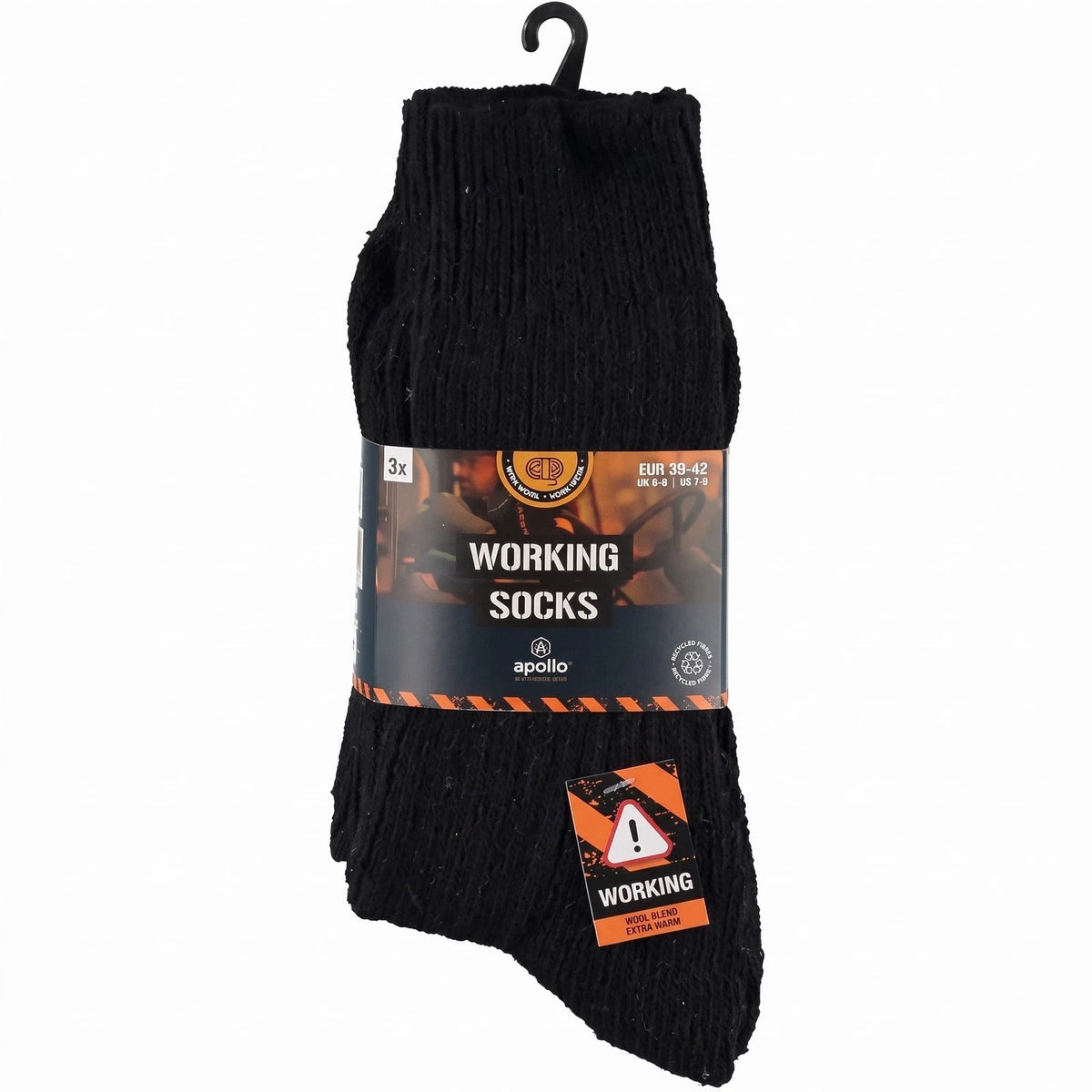 Apollo Apollo 3-paar wollen sokken - badstof zool - Warme winter sokken - Thermo