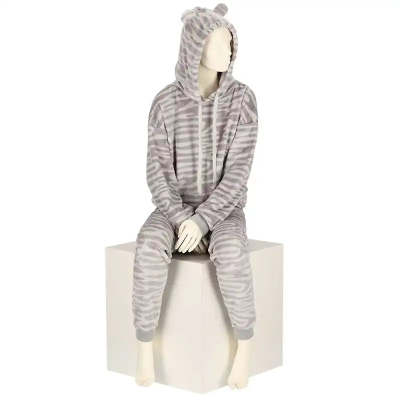 Apollo Apollo dames huispak Fleece - Loungeset - Zebra/Leopard