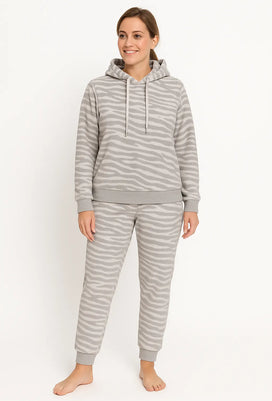 Apollo Apollo dames huispak Fleece - Loungeset - Zebra/Leopard