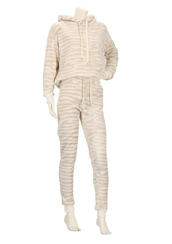 Apollo Apollo dames huispak Fleece - Loungeset - Zebra/Leopard