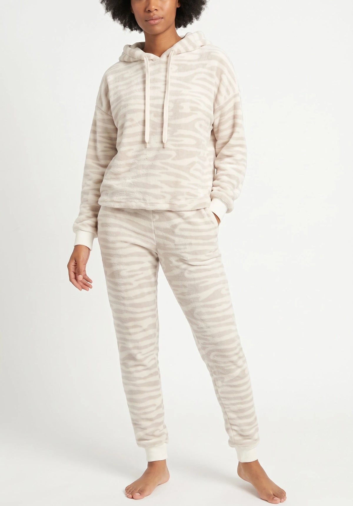 Apollo Apollo dames huispak Fleece - Loungeset - Zebra/Leopard