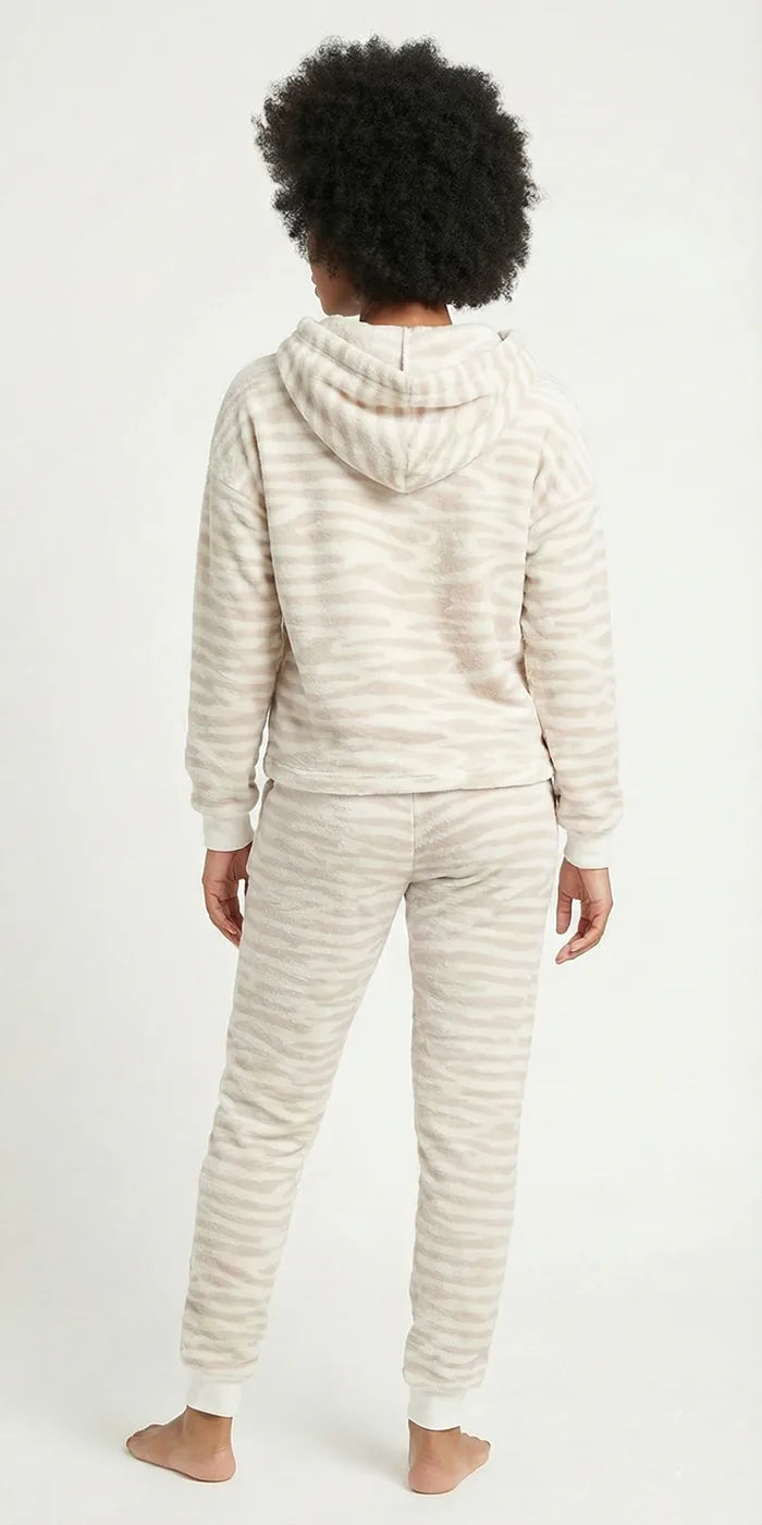 Apollo Apollo dames huispak Fleece - Loungeset - Zebra/Leopard
