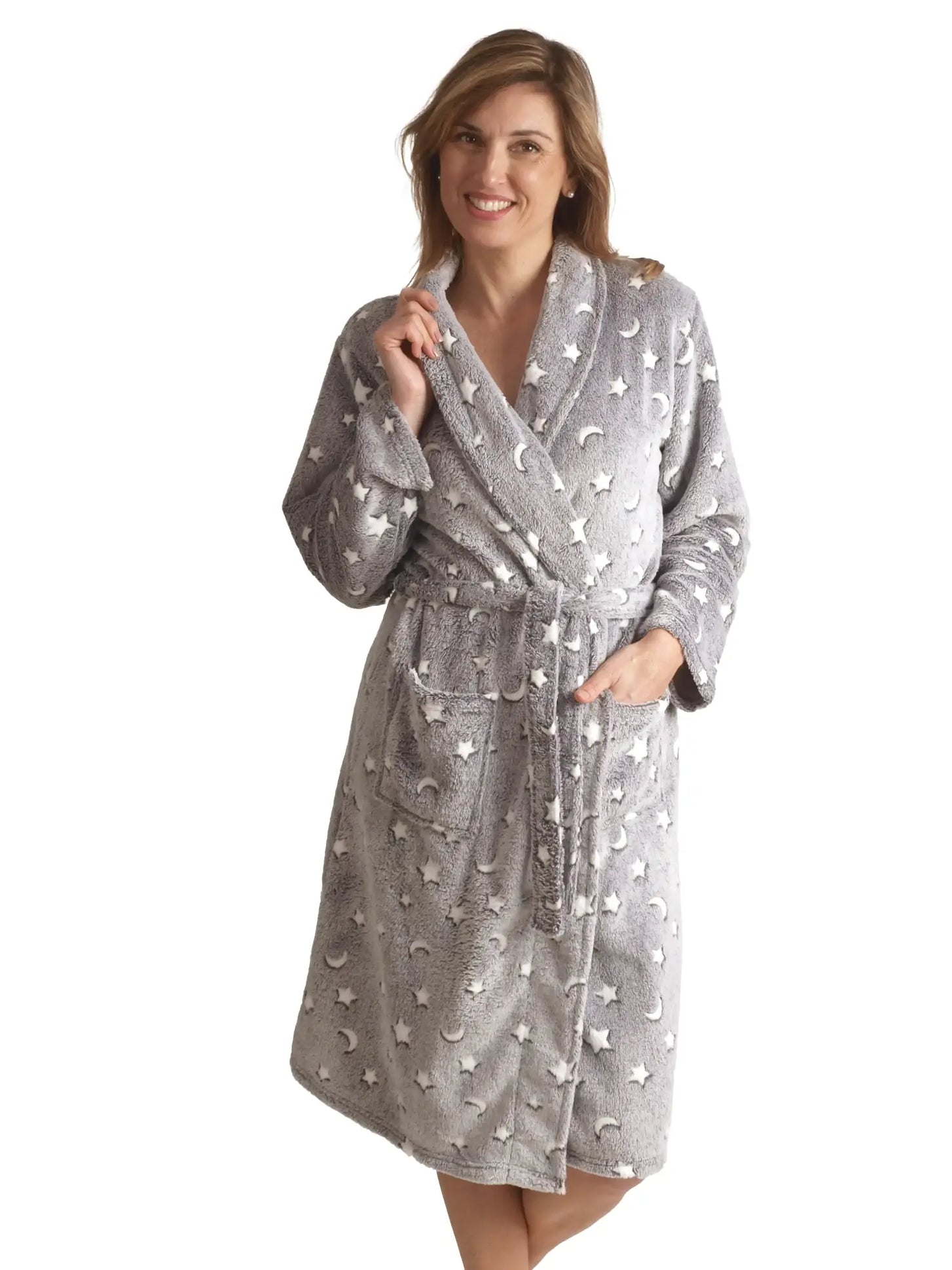 Arend Cocodream dames badjas fleece - Stars