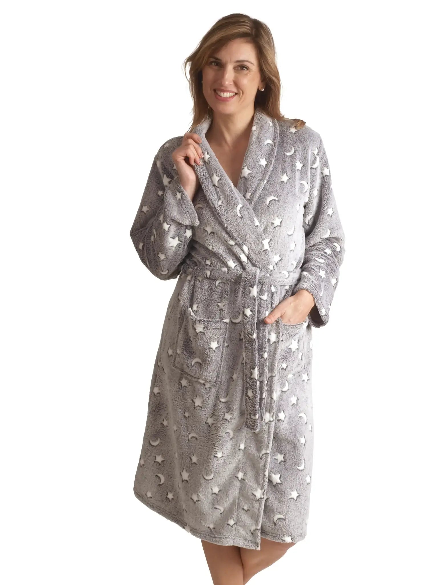 Arend Cocodream dames badjas fleece - Stars