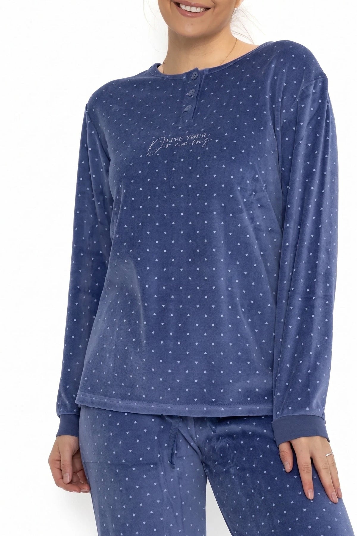 Arend Cocodream dames pyjama velours "Live your dream"