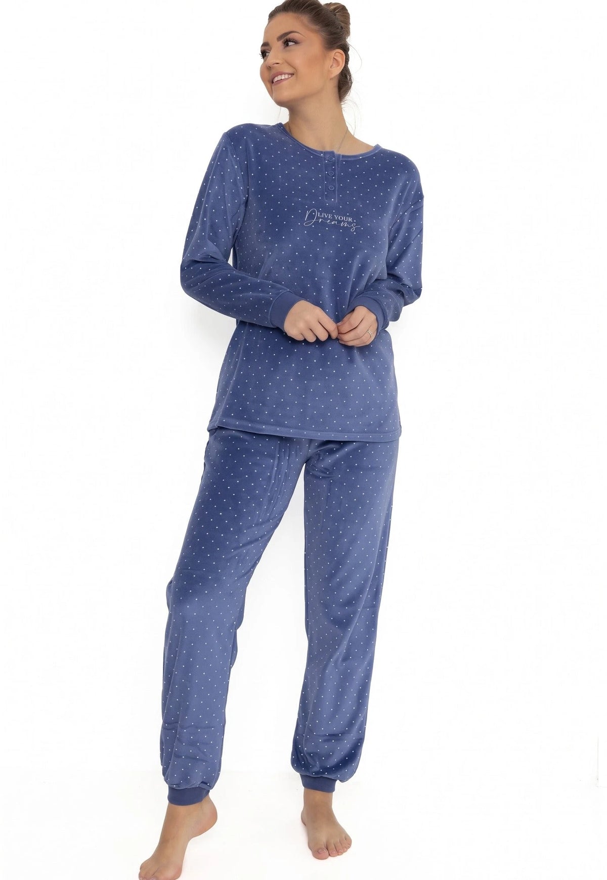 Arend Cocodream dames pyjama velours "Live your dream"