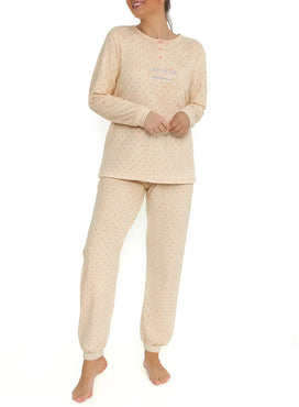 Arend Cocodream dames pyjama velours "Live your dream"