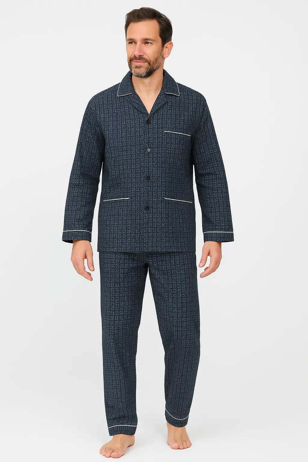 Arend Gentlemen flanellen heren pyjama - Geruwd