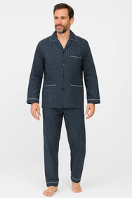 Arend Gentlemen flanellen heren pyjama - Geruwd