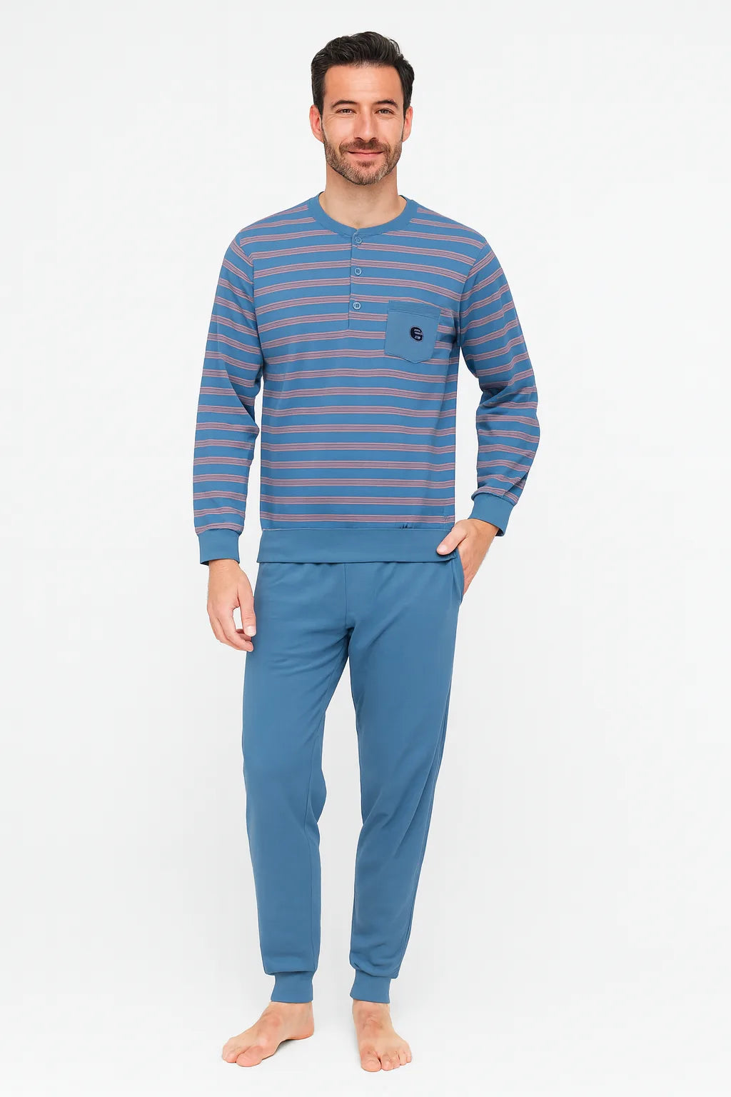 Arend Gentlemen heren pyjama Warme Dikke Tricot - Double jersey