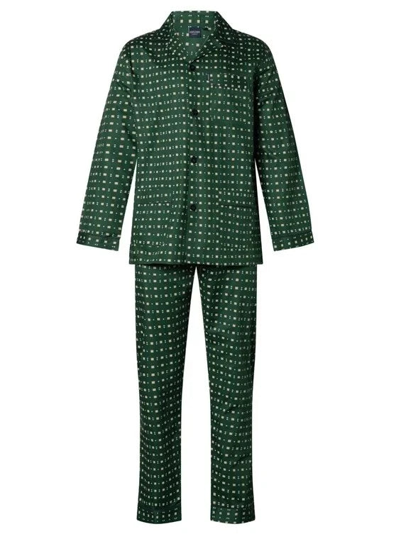 Arend Gentlemen katoenen heren pyjama - 94.29 - Groen