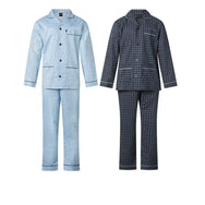 Arend Gentlemen katoenen heren pyjama met knoopsluiting - Blauw