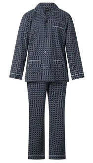 Arend Gentlemen katoenen heren pyjama met knoopsluiting - Blauw
