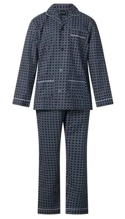 Arend Gentlemen katoenen heren pyjama met knoopsluiting - Blauw