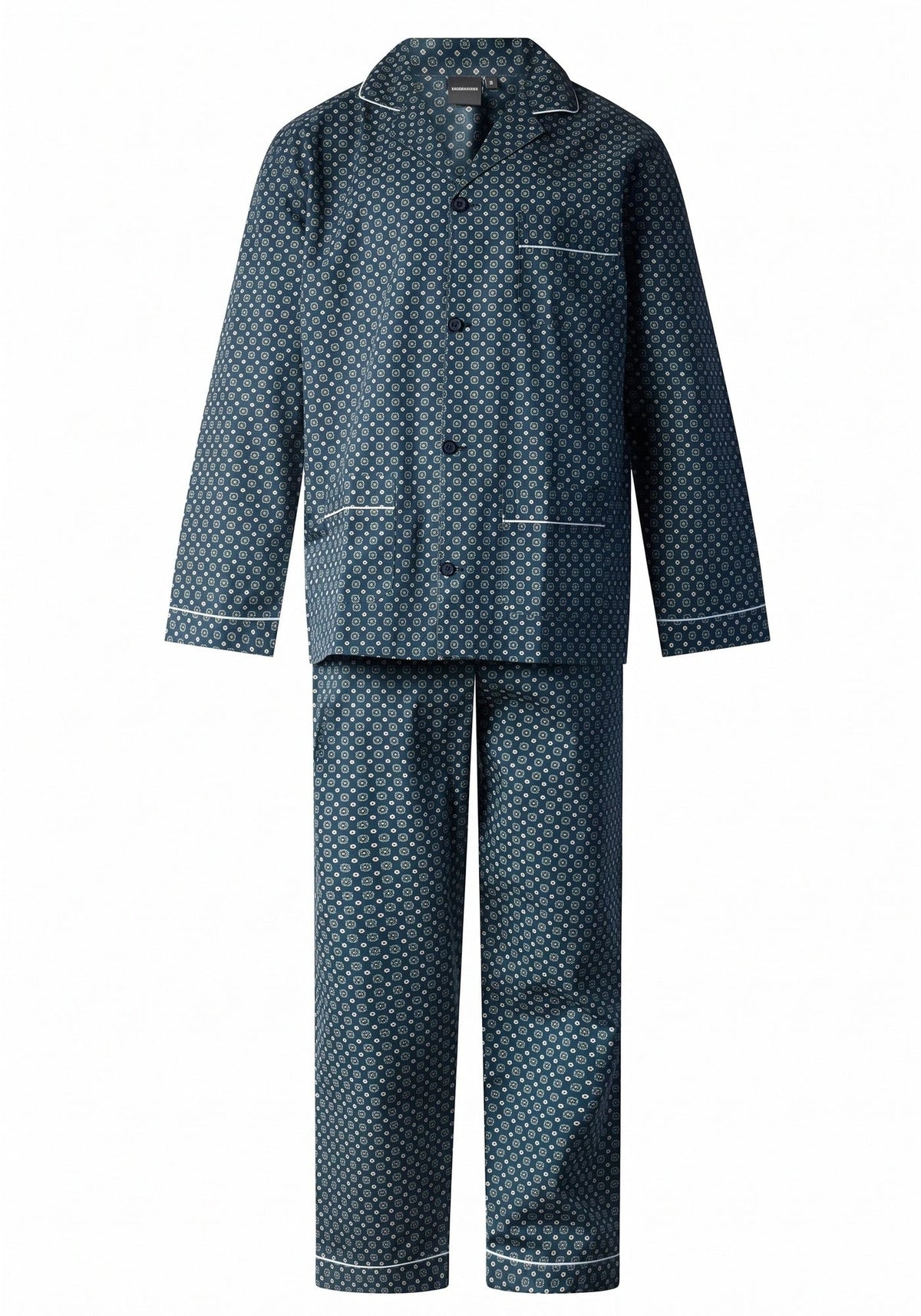 Arend Gentlemen katoenen heren pyjama met knoopsluiting - Blauw