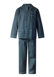 Arend Gentlemen katoenen heren pyjama met knoopsluiting - Blauw