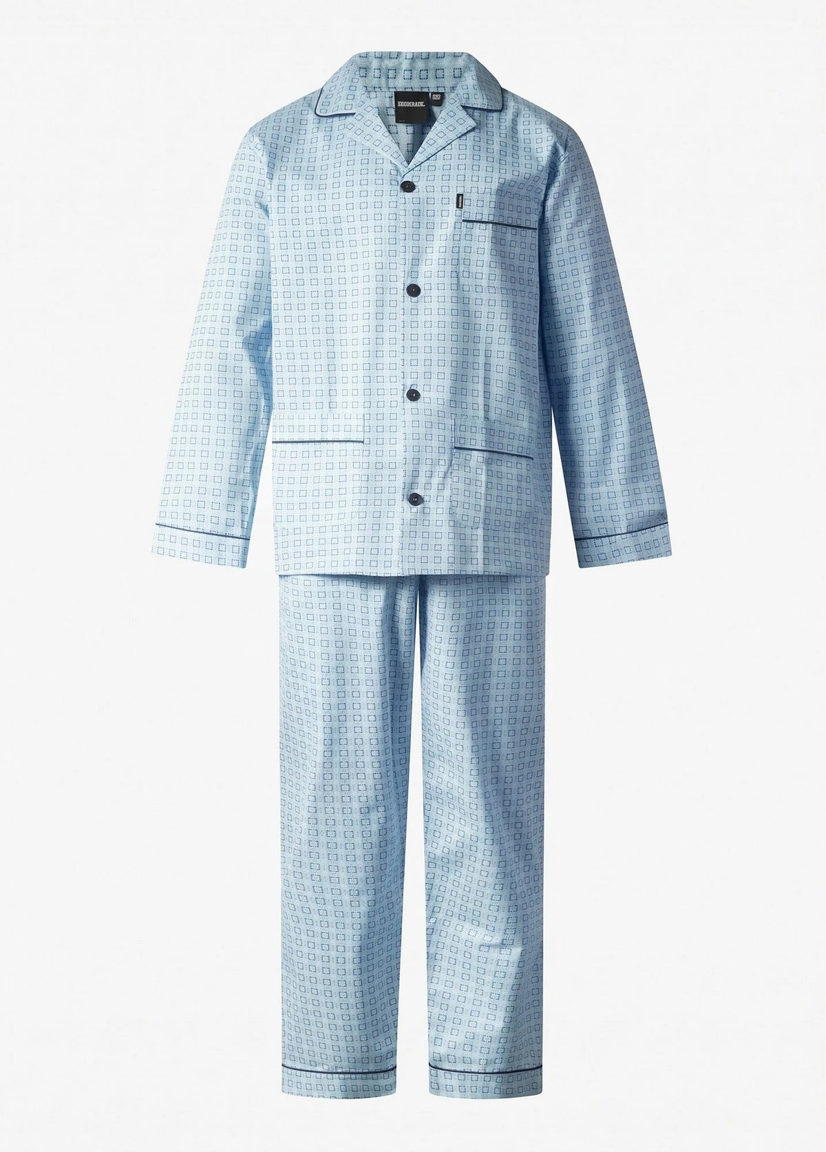 Arend Gentlemen katoenen heren pyjama met knoopsluiting - Blauw
