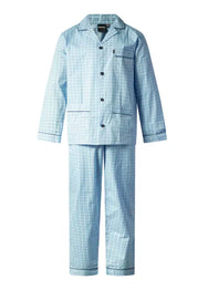 Arend Gentlemen katoenen heren pyjama met knoopsluiting - Blauw