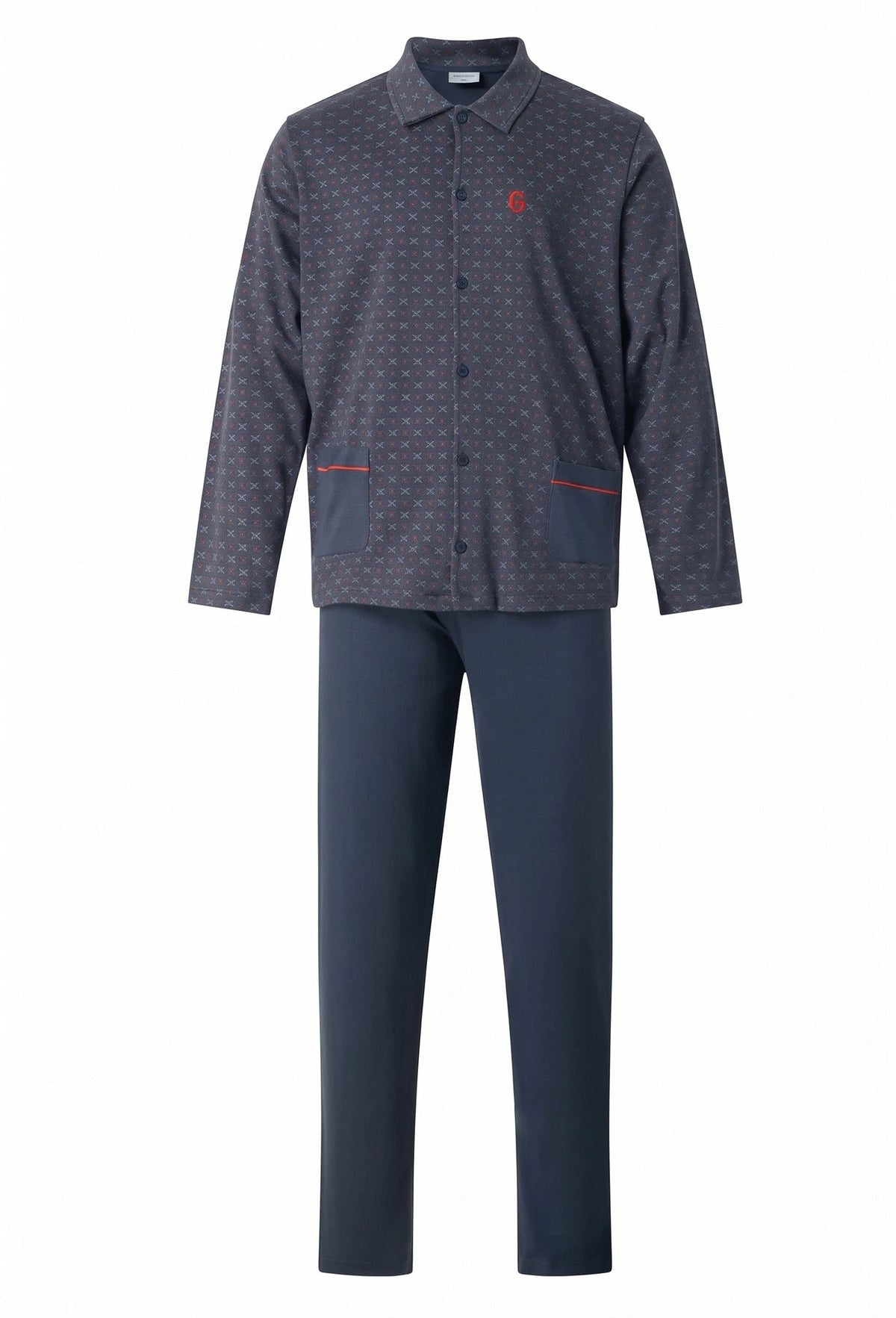 Arend Gentlemen tricot heren pyjama - doorknoop