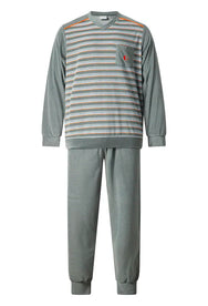 Arend Gentlemen Warme heren pyjama badstof - Green